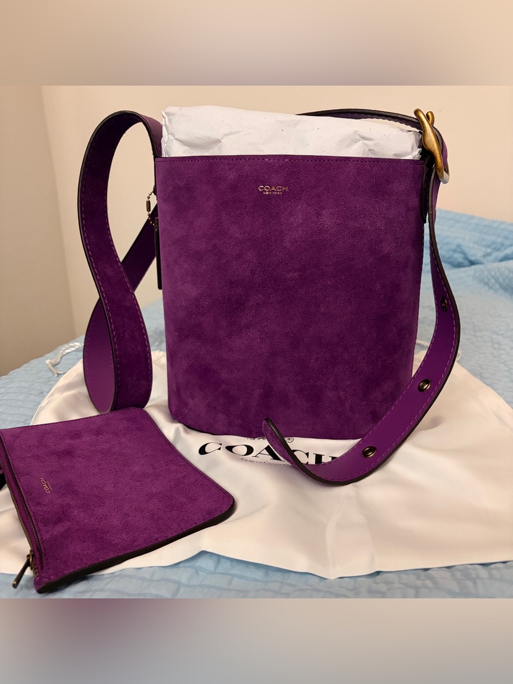 Coach Suede Bleecker Bucket Bag 21